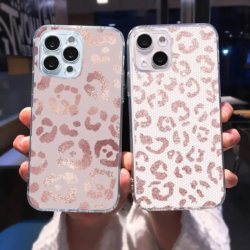 

Gold Rose Glitter Love Phone Case For iphone 13 12 11 8 7 plus mini x xs xr pro max Transparent soft