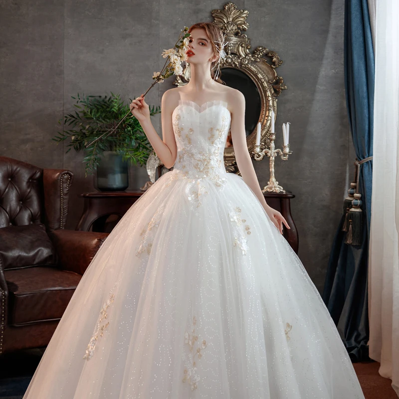 

Ezkuntza 2022 Simple Wedding Dress 2022 New Tuller Bride Dress Strepless Dream Ball Gown Prinecess Wedding Dress