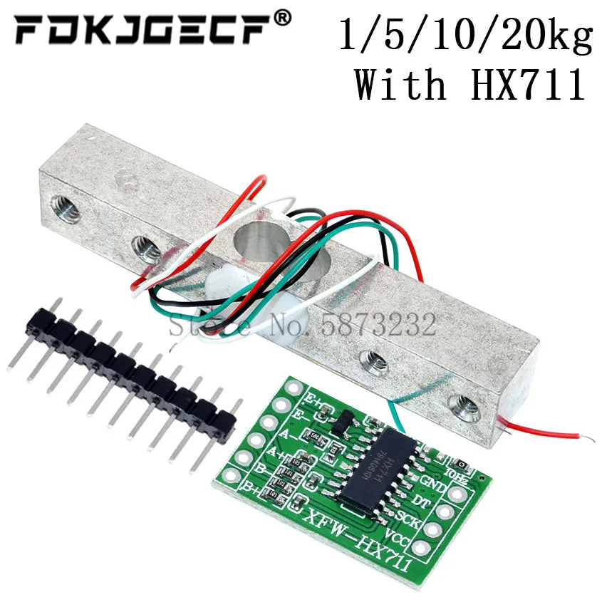 Цифровые весы 1 кг 5 10 20 портативные электронные кухонные + HX711 датчик взвешивания