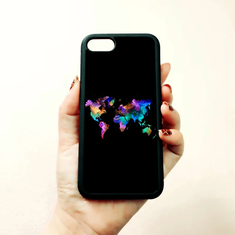 Мягкие силиконовые боковые чехлы с картой мира для телефона iPhone 11 pro max 5s SE 6 6s plus 7 8