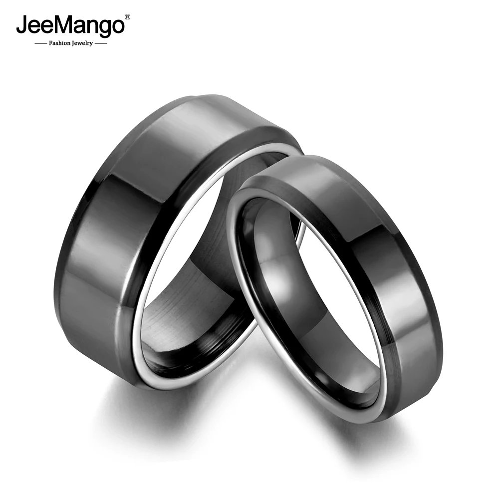 Модные Глянцевые Кольца JeeMango из нержавеющей стали для женщин и мужчин простое