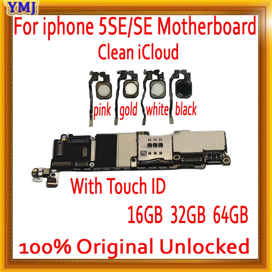 100% оригинальная разблокированная материнская плата 16 ГБ 32 64 для iPhone SE 5SE с полными