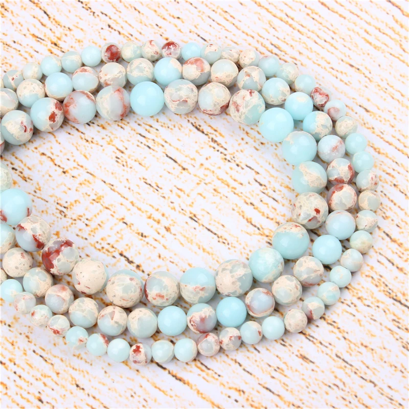 

4 6 8 10 12 MM Emperor Stone Natural Stones Round Loose Beads For Jewelry Making Bracelet Necklace Diy