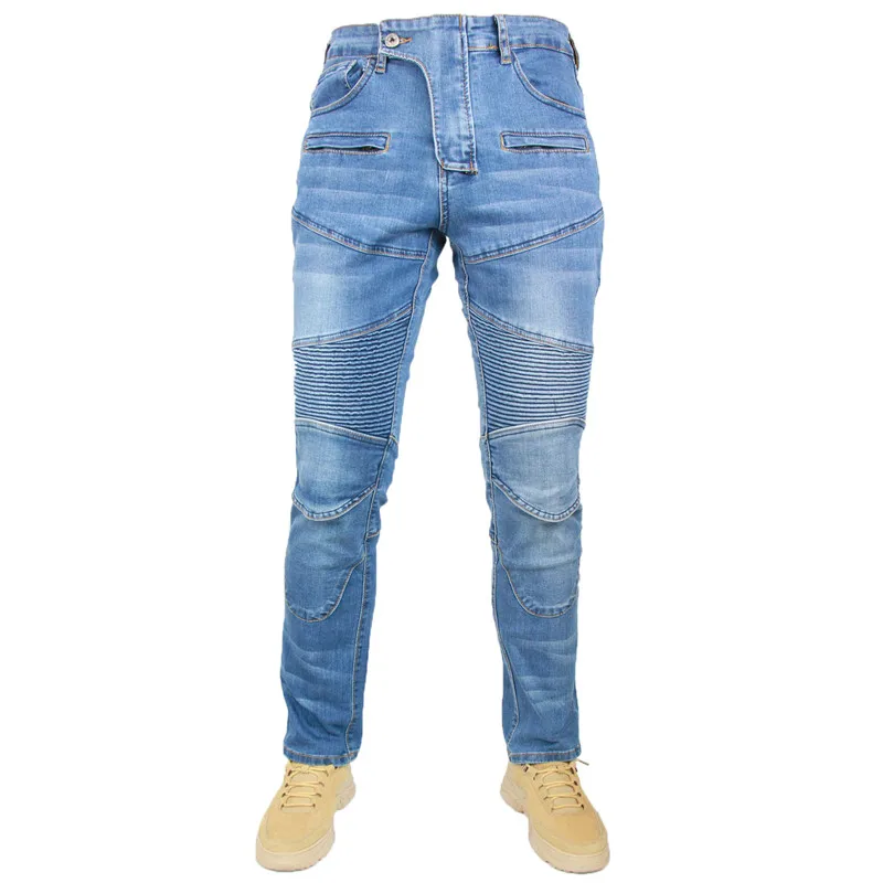 

2021 New Product 718 Riding Jeans Motorcycle Men's Stretch Windproof Warmth Locomotive Hockey Pants Summer Slim Pants