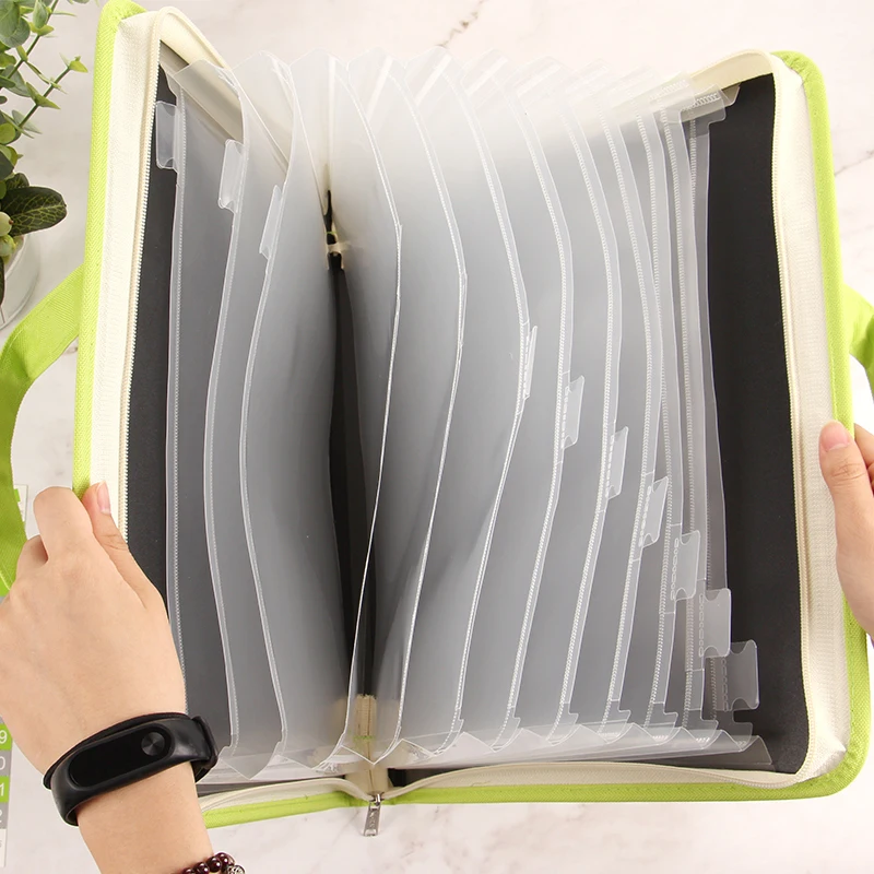 Оксфорд 13 слоев PP папка для файлов a4 Водонепроницаемая хранения дорожная сумка