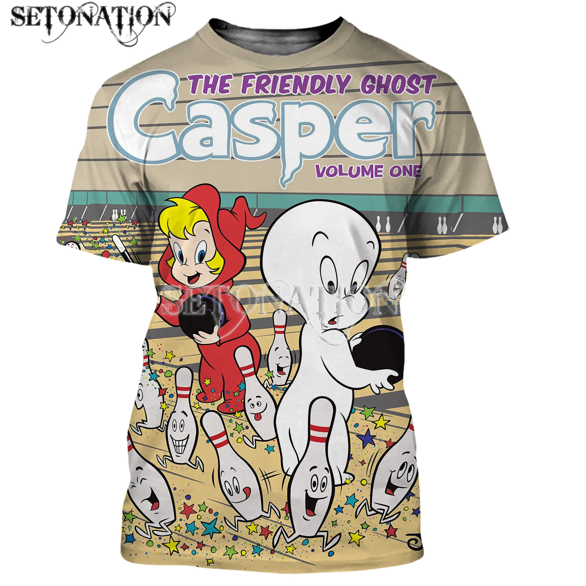 Мужские/женские футболки Casper с 3D принтом высокого качества Повседневная