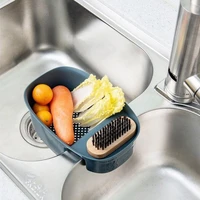 1pc kitchen sink strainer drain fruit vegetable drainer basket cup sponge rack storage kitchen tools sink filter shelf