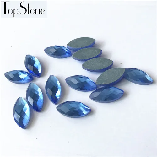 TopStone 5x10 7x15 6x12 8x16 10x20 13x25 мм прозрачный Navette граненые стеклянные камни с плоской