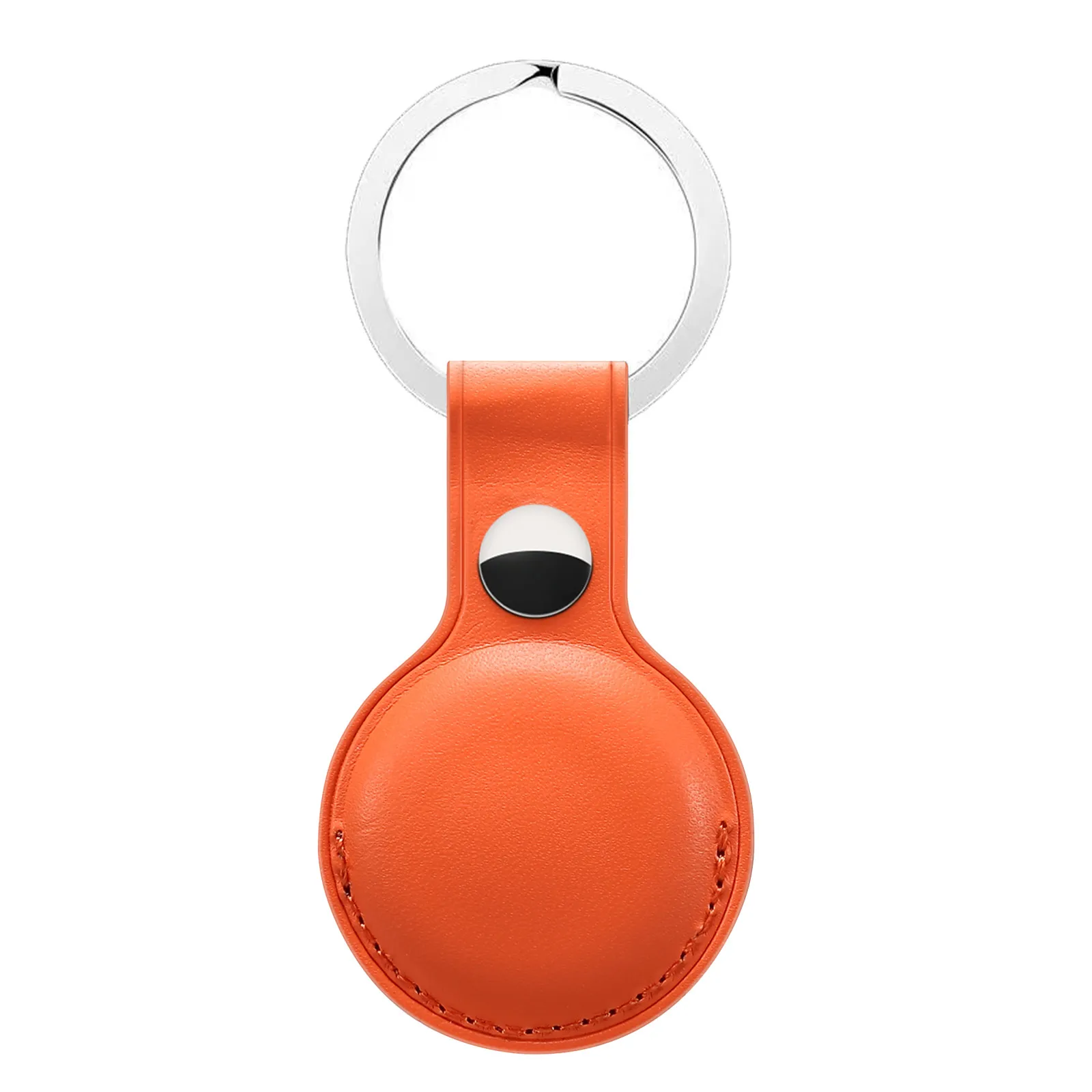 

For Apple AirTag Case Leather Luxury Protective Cover +Soft Protective Film Tracker Anti-lost Device Keychain Protect Sleeve