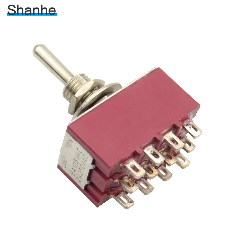 6 мм 3pin 6pin 9pin 12pin миниатюрный тумблер фиксированная фиксация ВКЛ./вкл.-ВЫКЛ.-вкл - Цвет: 12pin ON-ON