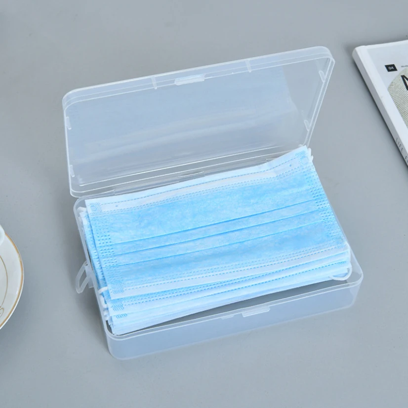

Jewelry Organizer Mask Dust-Proof Storage Box Portable Transparent Plastic Storage Container Cigarette Case Home Office Desk