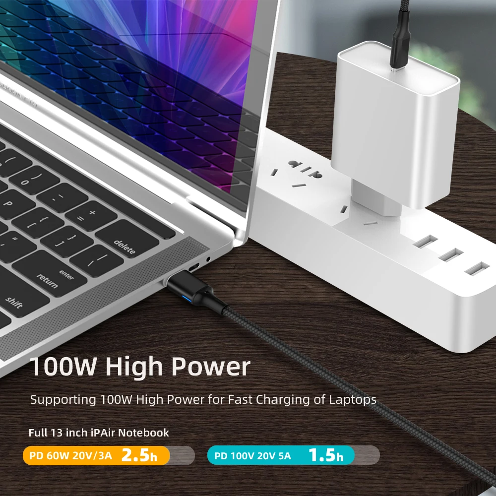 USB 3 1 Магнитный кабель 100 Вт PD Quick Charge 4 0 Type C к для Samsung S10 S9 5A быстрое зарядное