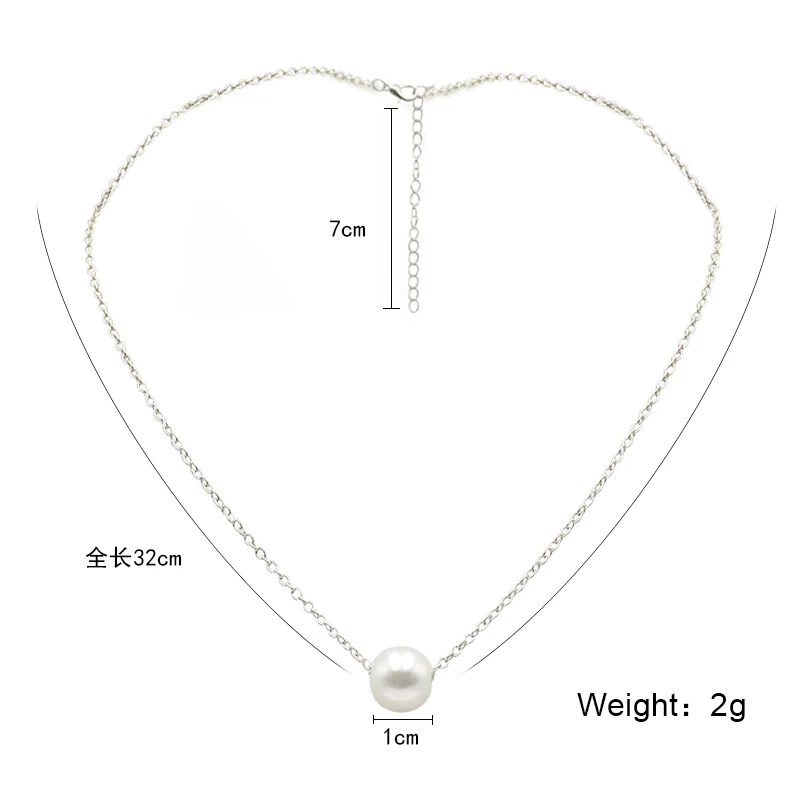 Женское колье-чокер искусственное жемчужное ожерелье и подвеска массивное для