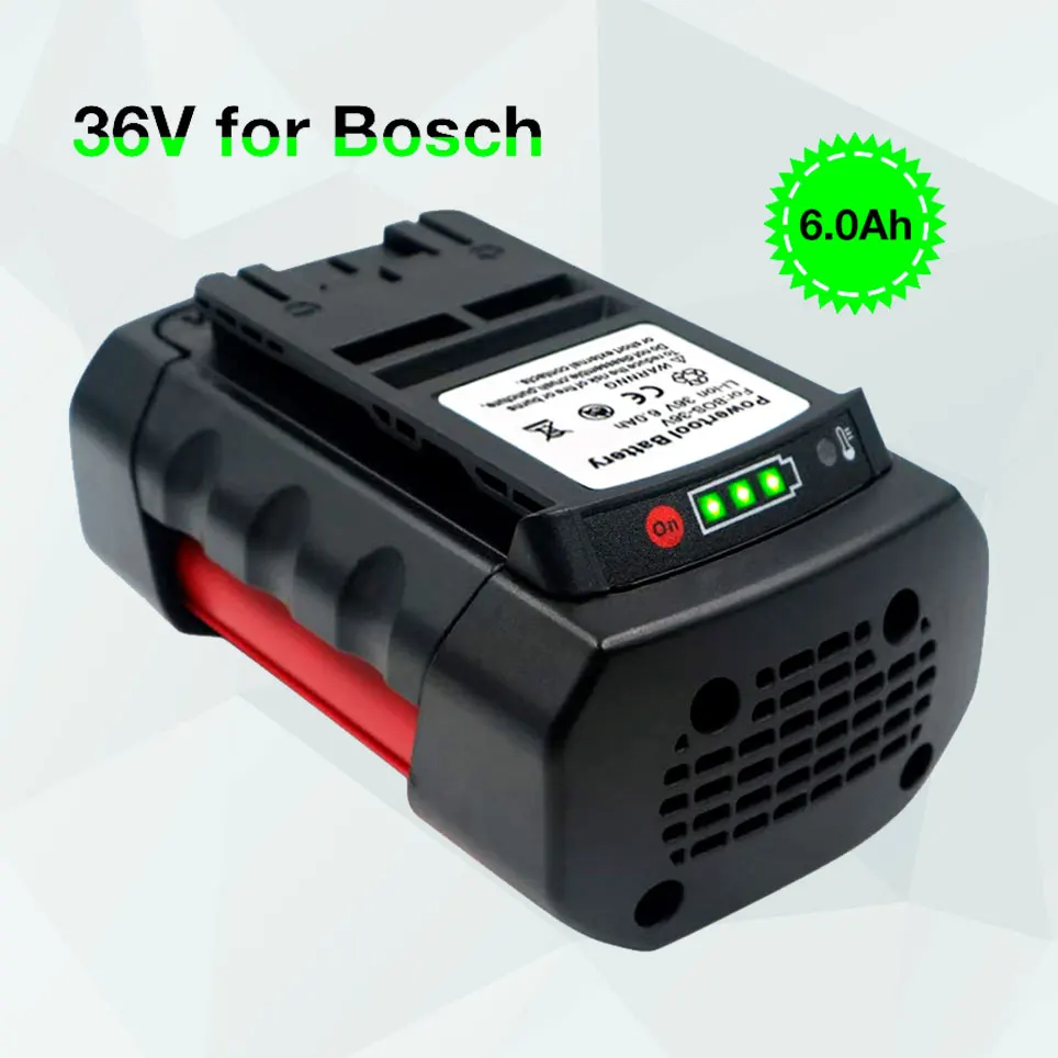 

2021 BAT810 36V 6000mAh Li-ion power tool rechargeable battery for Bosch BAT840 BAT836 BAT818 GSR36V-Li