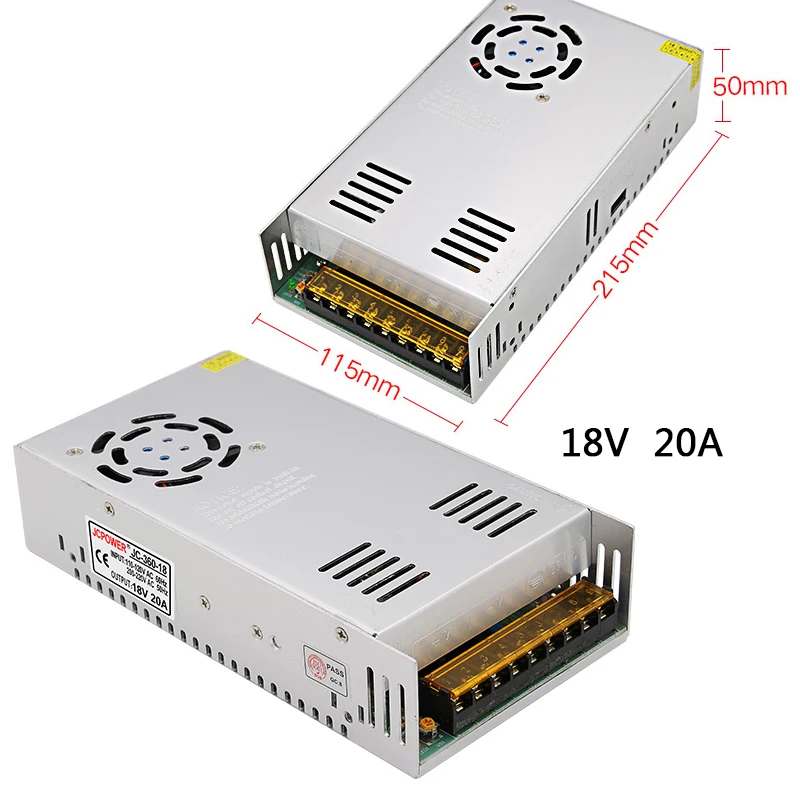 Регулируемый импульсный источник питания DC18V 2A/3A/5A/10A/20A AC110V 220V к DC 18v светодиодный