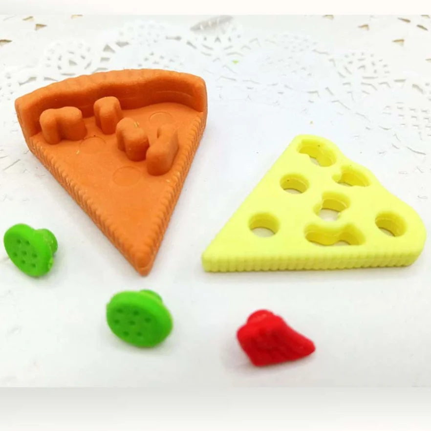 10 шт. милый мультяшный карандаш для пиццы ластик канцелярские товары школы