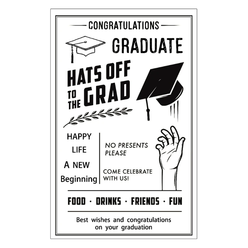 

8 Patterns Graduation Silicone Clear Seal Stamp DIY Scrapbooking Embossing Photo Album Decorative Paper Card Craft