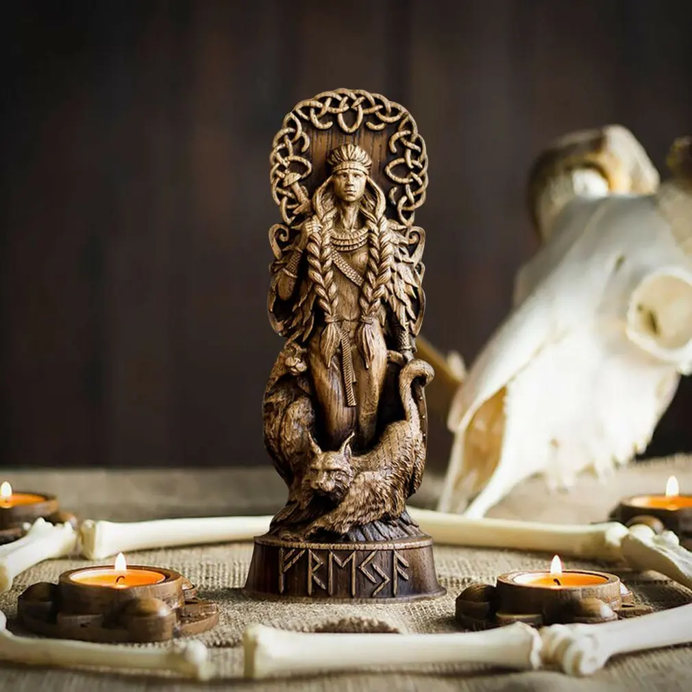 Статуя Фреи скандинавские боги резьба по алтарю с подогревом Азару викингов