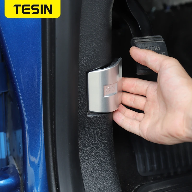 

TESIN Car Interior Accessories Hood Engine Open Control Button Switch Cover Trim for Ford F-150 2009-2019