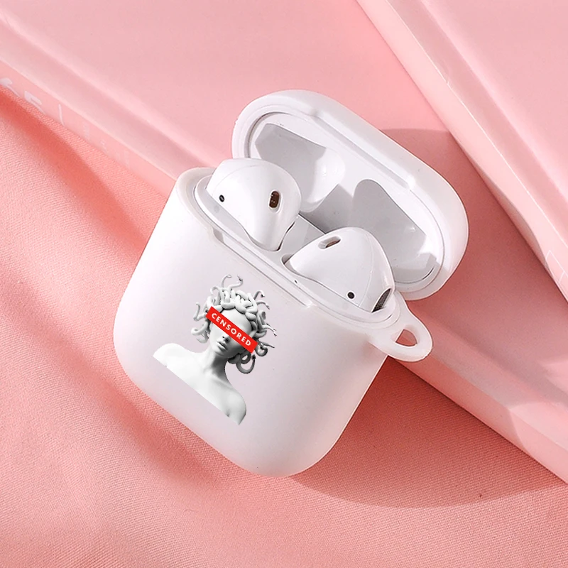 

Colorful Creative Medusa Statue Case for Air pods Creative Shockproof Airpods 1 2 Cover Wireless Earphone Quality Luxury PC Case