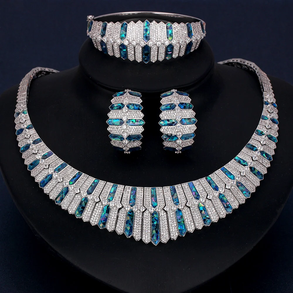 TIRIM класса люкс раковина абалона большой Ювелирные наборы подвеска серьги