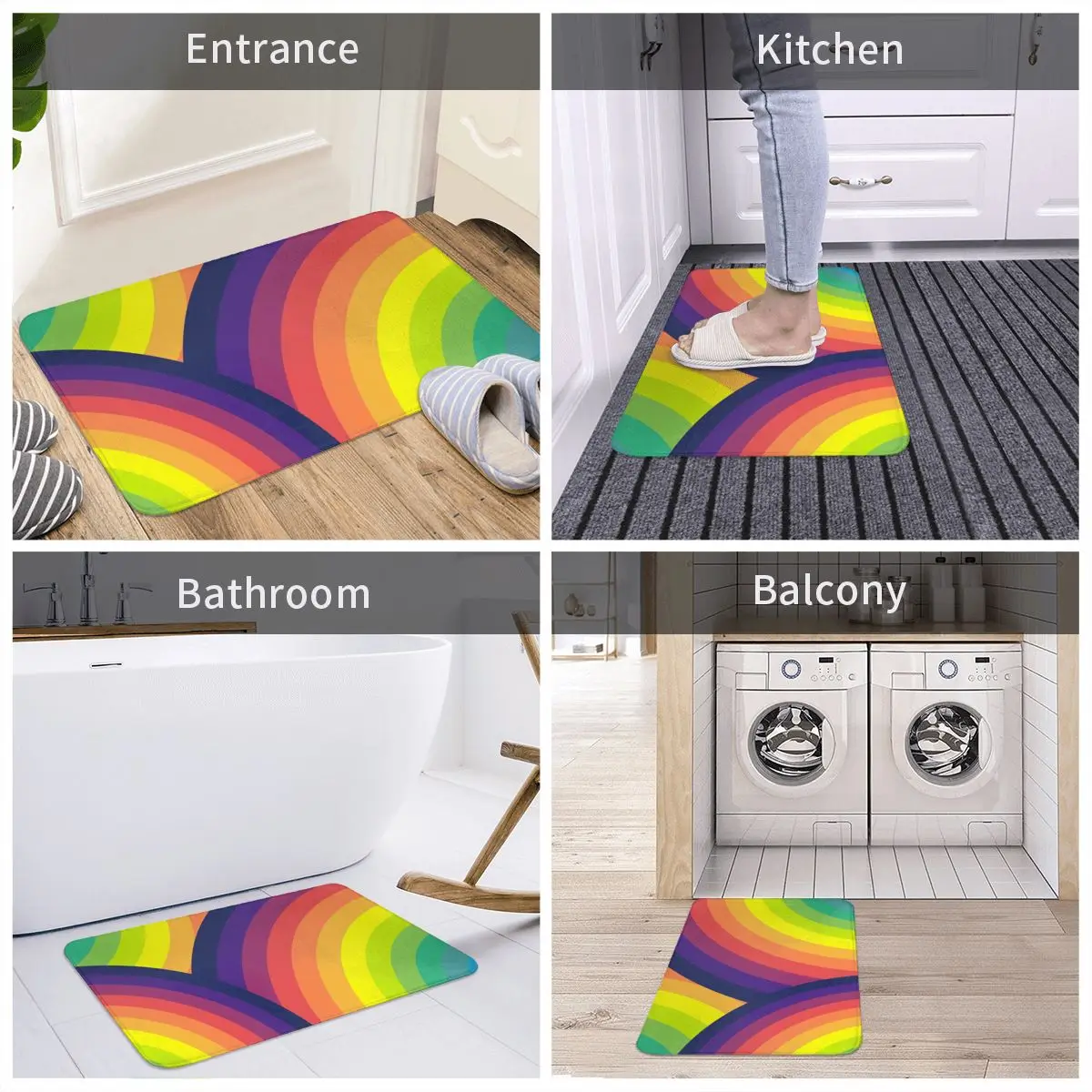 Триппи Радуга искусственный коврик для ног ванной полиэстер нескользящий