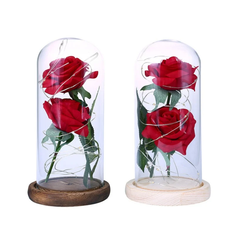 

Simulation Rose Flower With LED Light String Decoration Ornaments (without Battery)