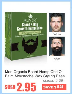 Men Organic Beard Hemp Cbd Oil Balm Moustache Wax Styling Beeswax Moisturizing Smoothing Gentlemen Beard Care Natural Hemp Balm