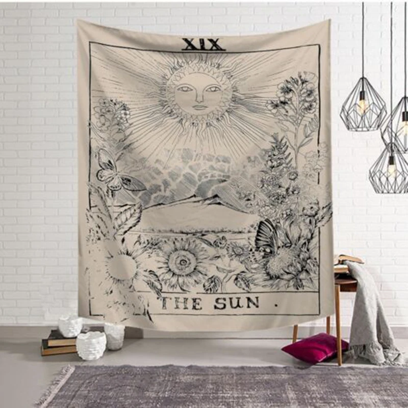 1 шт. 150x130 см гобелен с рисунком настенный Декор для дома астрология звезда солнце