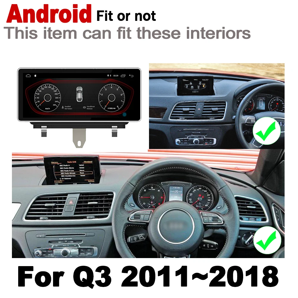 Автомобильный мультимедийный проигрыватель с GPS IPS Android 2 DIN для Audi Q3 8 в 2011 ~ 2018 MMI
