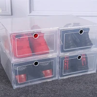 4pcs plastic shoes case thickened transparent drawer case plastic shoe boxes stackable box shoe organizer shoebox