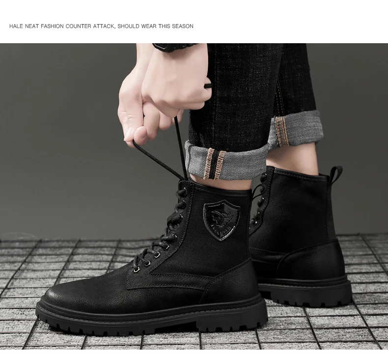 Мужская обувь из натуральной кожи; зимние теплые модные мужские ботинки; Chaussure Montante Homme; Новые мужские ботинки; высокая рабочая обувь; мужские кроссовки