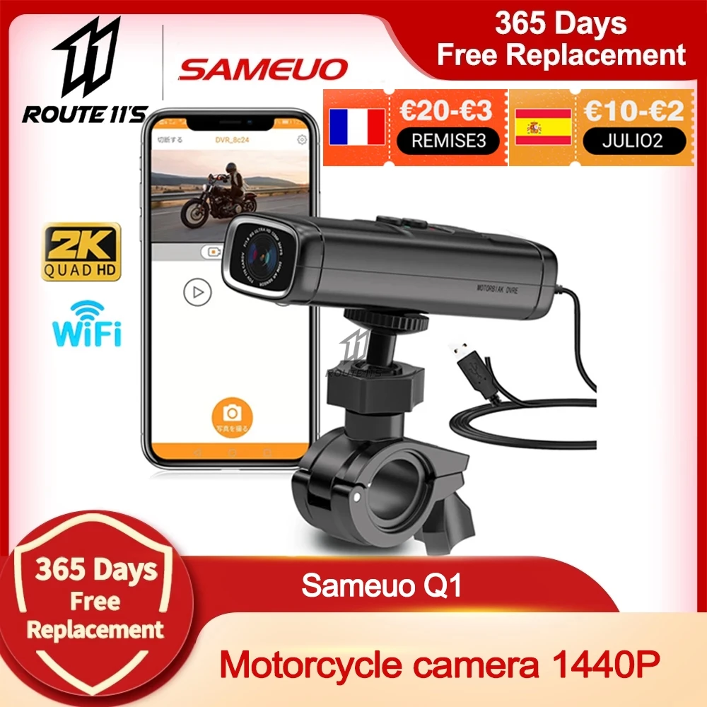 

Sameuo Q1 Motorcycle Camera Video Recorder 1440P Dash Cam Moto Bike Camera Helset Camera Motorcycle Dvr Waterproof Dashcam Wifi