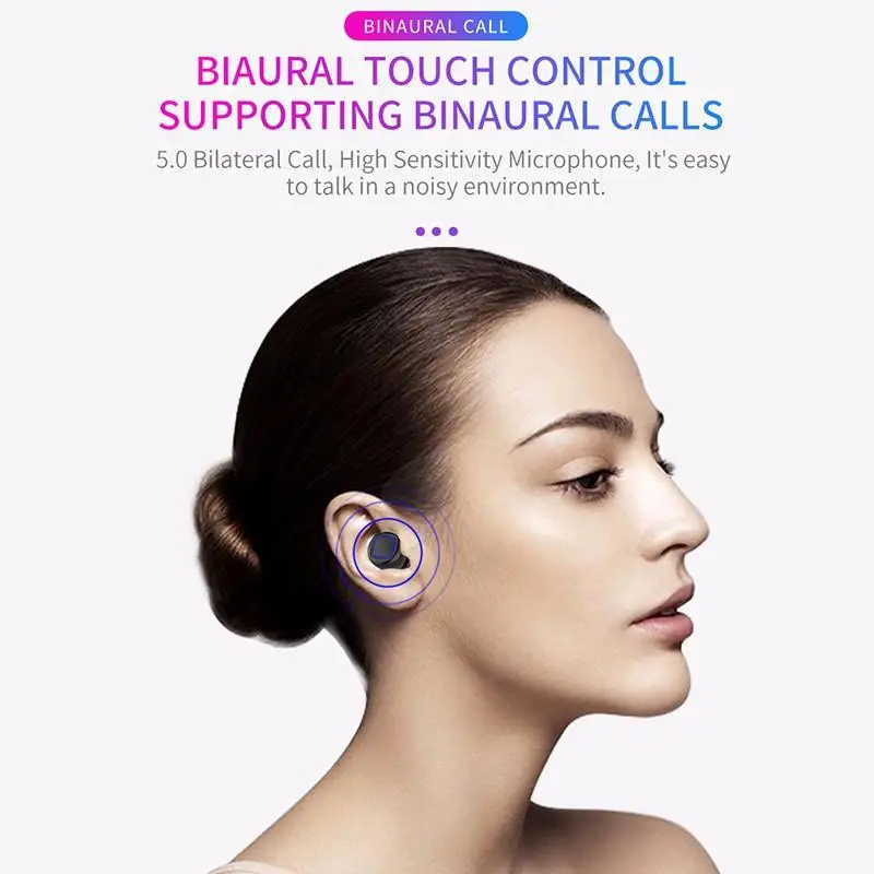 HMB11 с сенсорным управлением TWS True 5 0 Bluetooth наушники принтом пальцев светодиодный