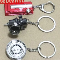 metal turbo turbine valvevtec engine coverwheel hub rim keychain key ring chain four styles for car truck suv