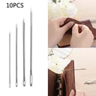 10 шт., кожаные треугольные иглы из нержавеющей стали