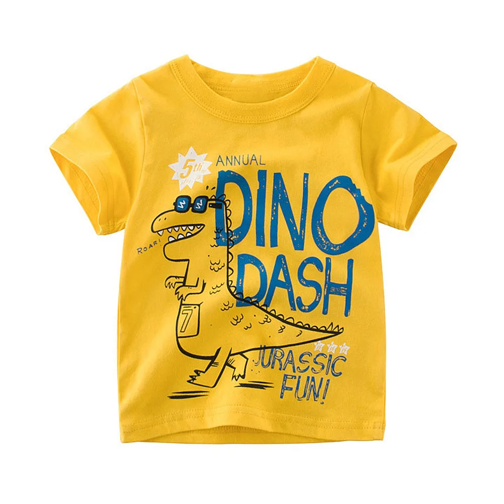 

Kids Korean Style Cottton T Shirts Baby Cartoon Dinosaur Printed Short Sleeve 1-10Years