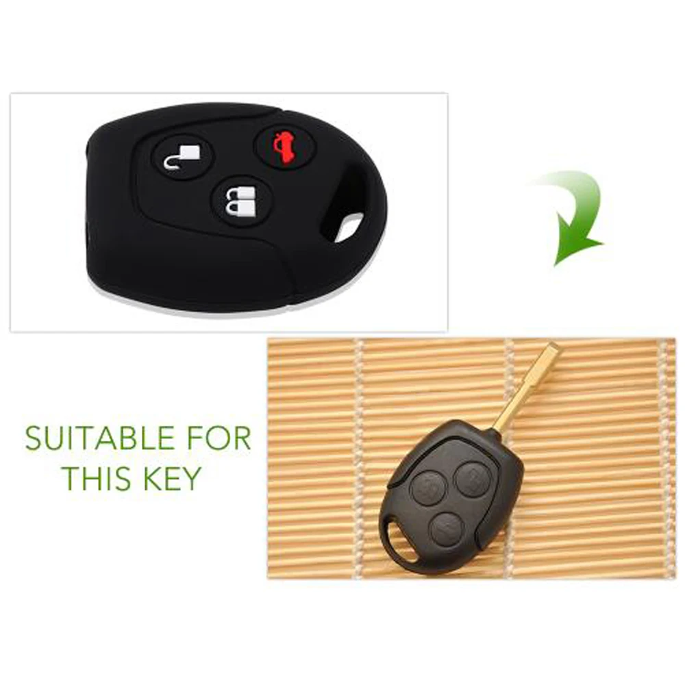 

3 Buttons Remote Silicone Car Fob Key Case Cover For Ford Focus Mondeo Festiva Fusion Suit Fiesta KA Holder Protector