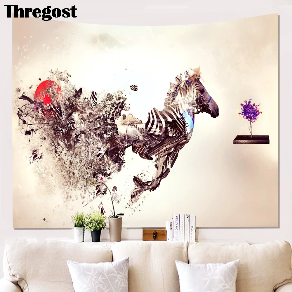 Животные 3D печать гобелен настенный психоделический Декоративный Настенный