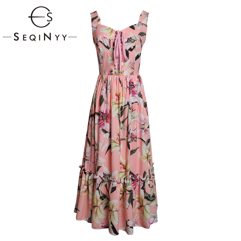 

Платье женское без рукавов SEQINYY, лето-весна 2020