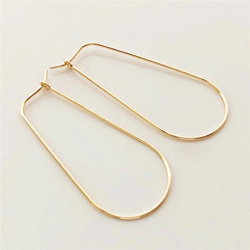 

14K Gold Filled Teardrop Beading Hoop Earrings Gold Jewelry Gold Hoop Earrings Brincos Pendientes Oorbellen Boho Women Earrings