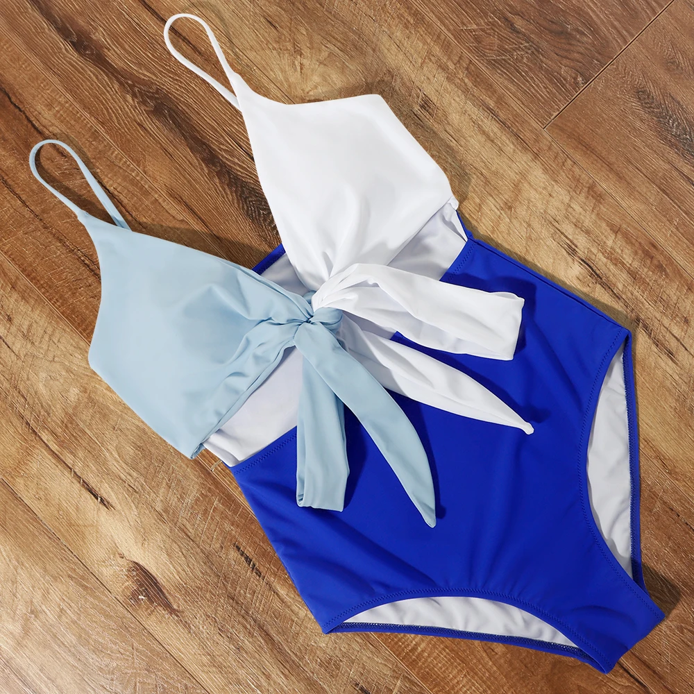 Цельный купальник женский сексуальный с перекрестными ремешками высокая талия