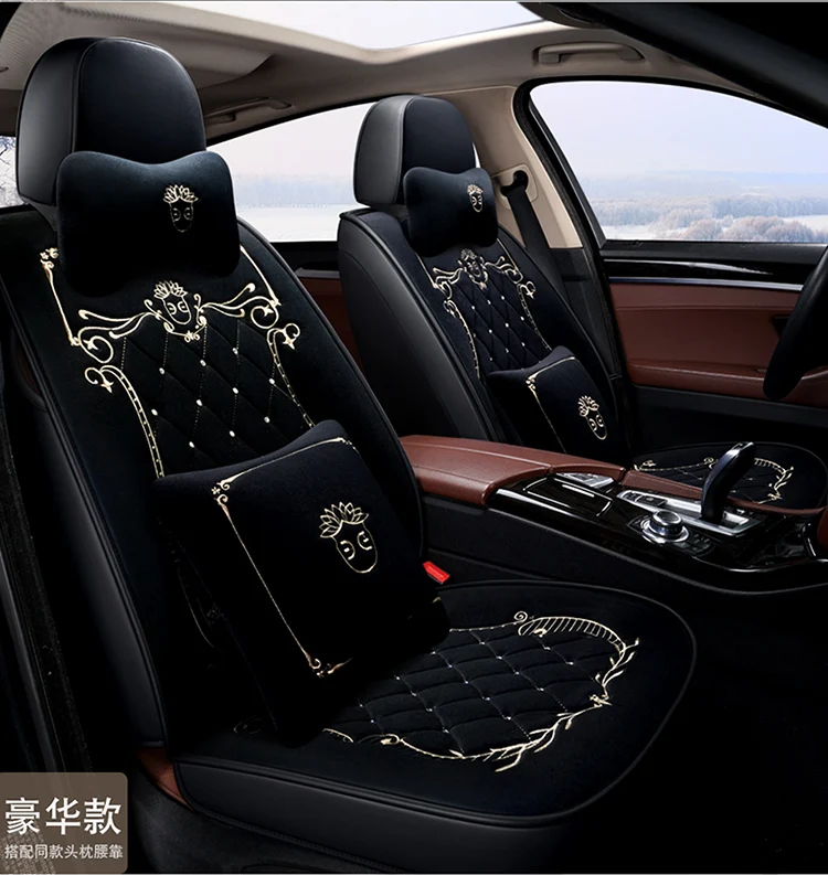 Accessories Car Seat Covers Crown Flax Cover Automobiles Universal Auto Interior Cushion Four Season Protect Set Chair Mat | Автомобили и