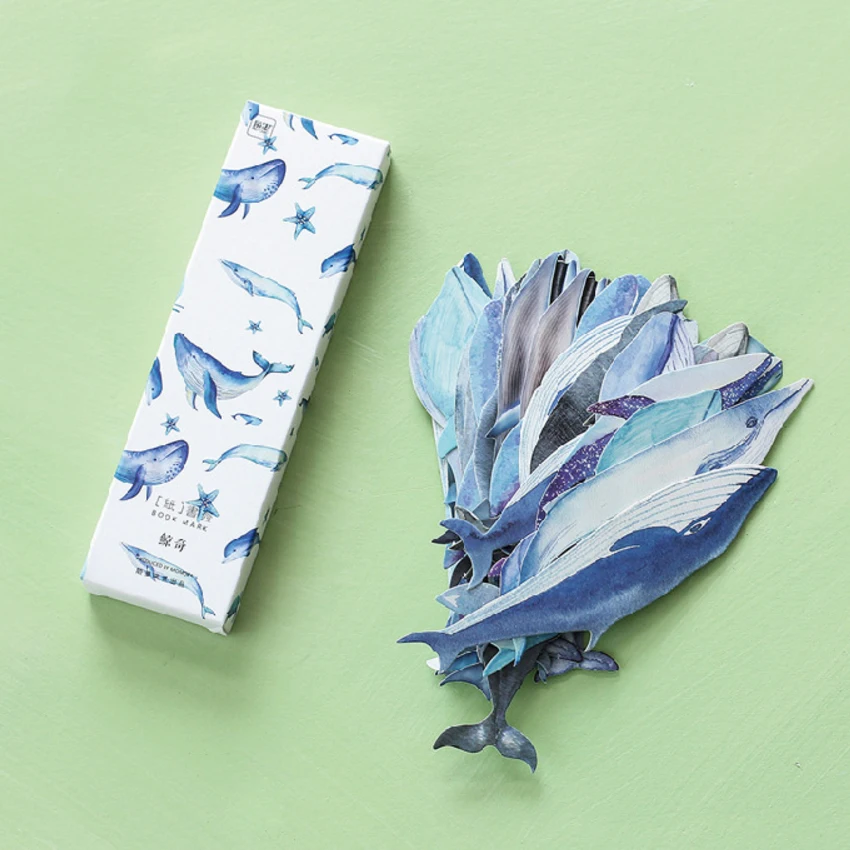 Закладка с голубым Китом 30 шт. в упаковке милая школьная Канцелярские Товары для