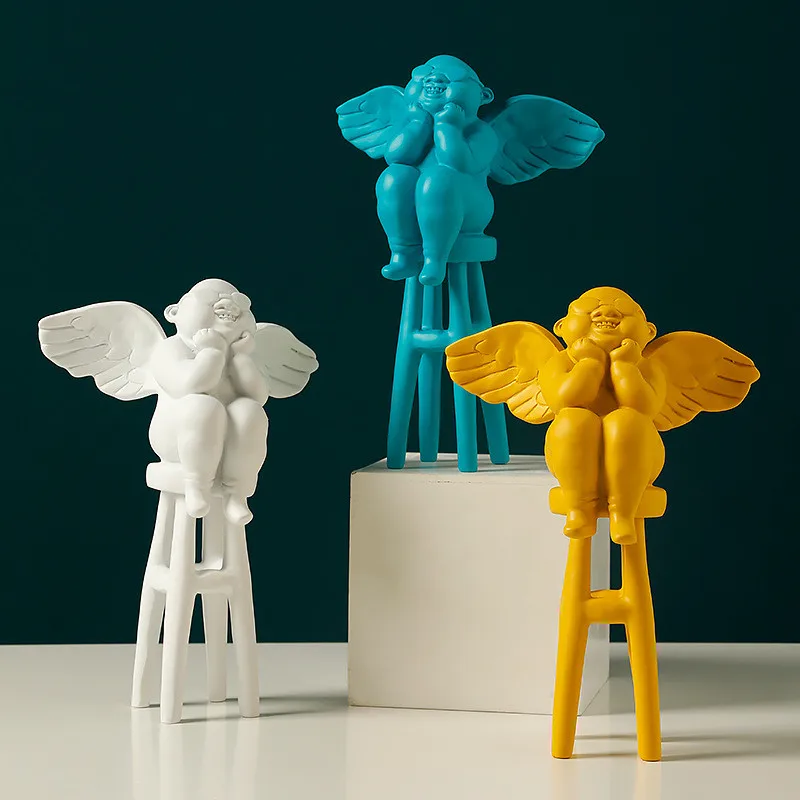 

Скандинавская Статуя Ангела и скульптура, изделия из смолы, аксессуары для украшения дома, креативное украшение, статуя, свадебный подарок