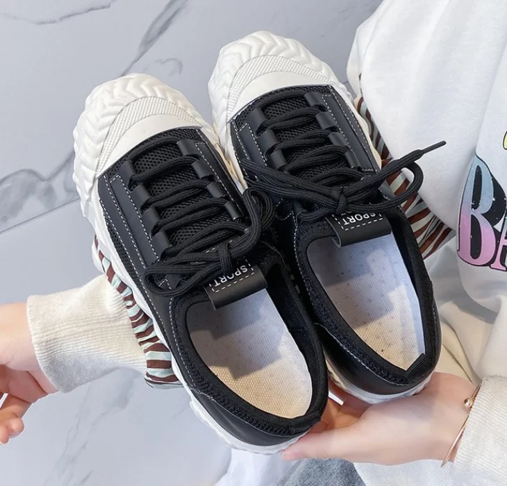 

Women Canvas Shoes Solid Color Summer New Lady Stylish Sneakers Black White Shoes Sneaker Lace Up Low Top espadrilles