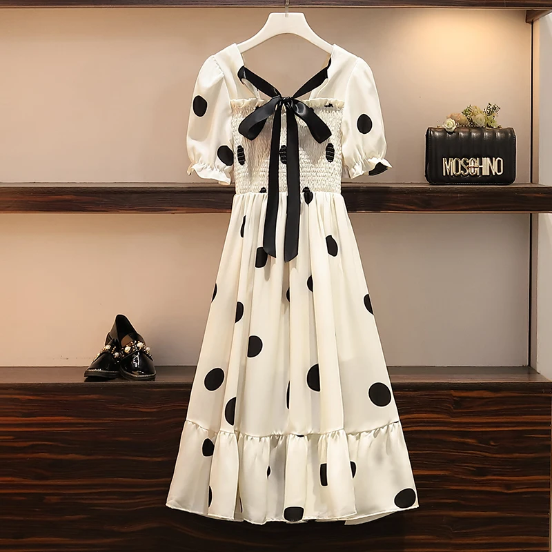 Женское винтажное платье в горошек длинный пляжный сарафан с открытой спиной