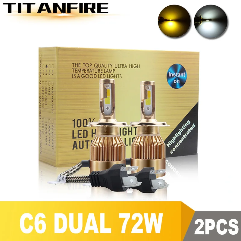 TF30 2 шт./лот светодиодные фары двойной лампы золото Conversion Kit свет 72W для 8000LM H1 H3 H4 H7
