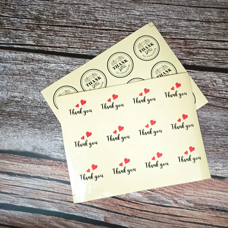 

90pcsTransparent "Thank you" Round PVC Seal Sticker For Handmade Baking Products Gift Box Sealing Sticker Self-adhesive Label