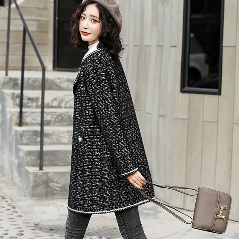 

Imitation Mink Velvet Jacket Women Korean Version of Loose Woolen Coat Women's Mid-length Winter Coat Women's Coat Coat Women